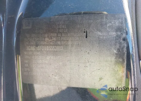 2011 Chevrolet Hhr Lt z USA, uszkodzony, nr VIN 3GNBABFUXBS553883